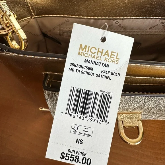 Michael Kors Gold Satchel with Structured Silhouette - Picture 3 of 4